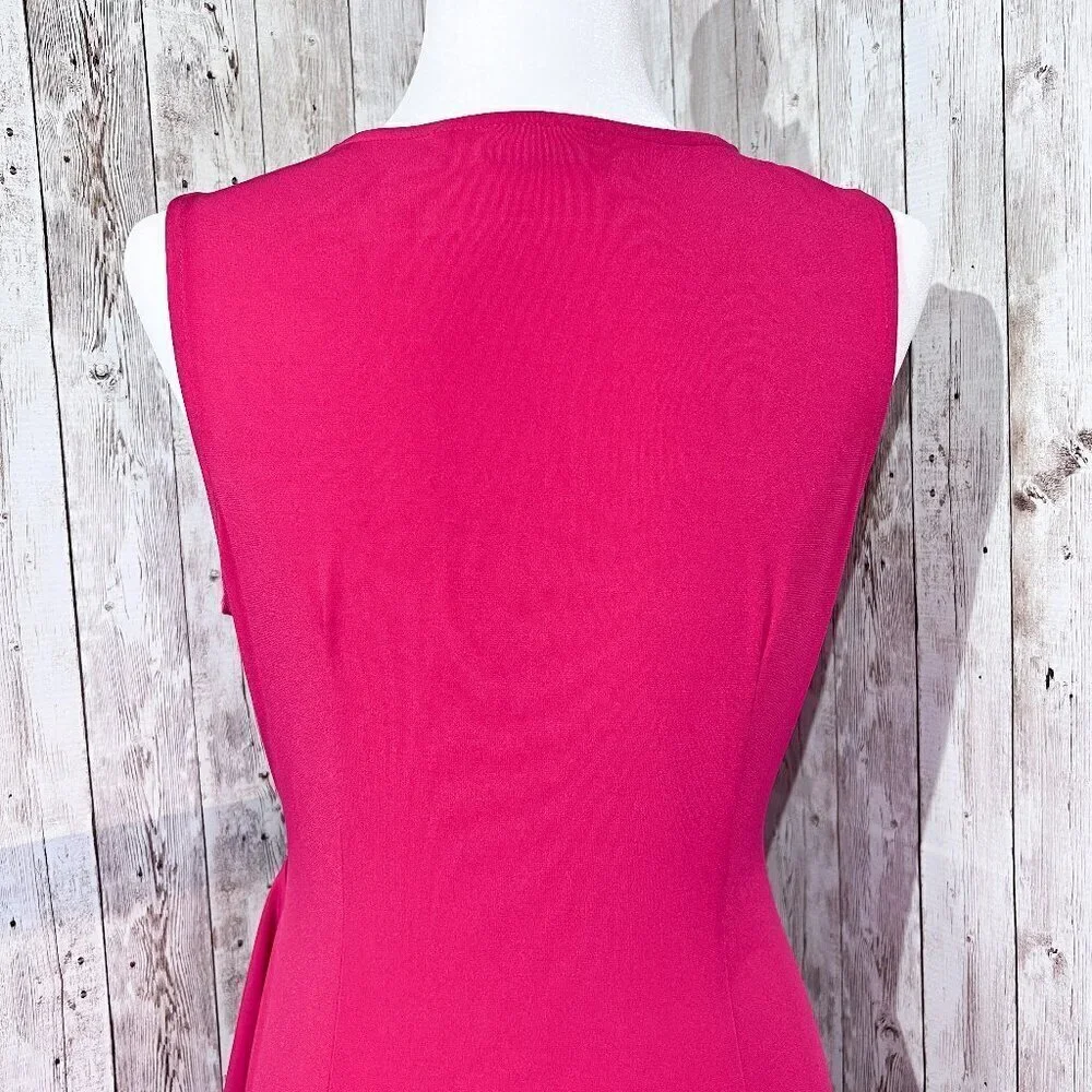 Women's New York & Company Dress | Sleeveless | Midi | Size Medium | Wrap | Pink - Picture 11 of 16